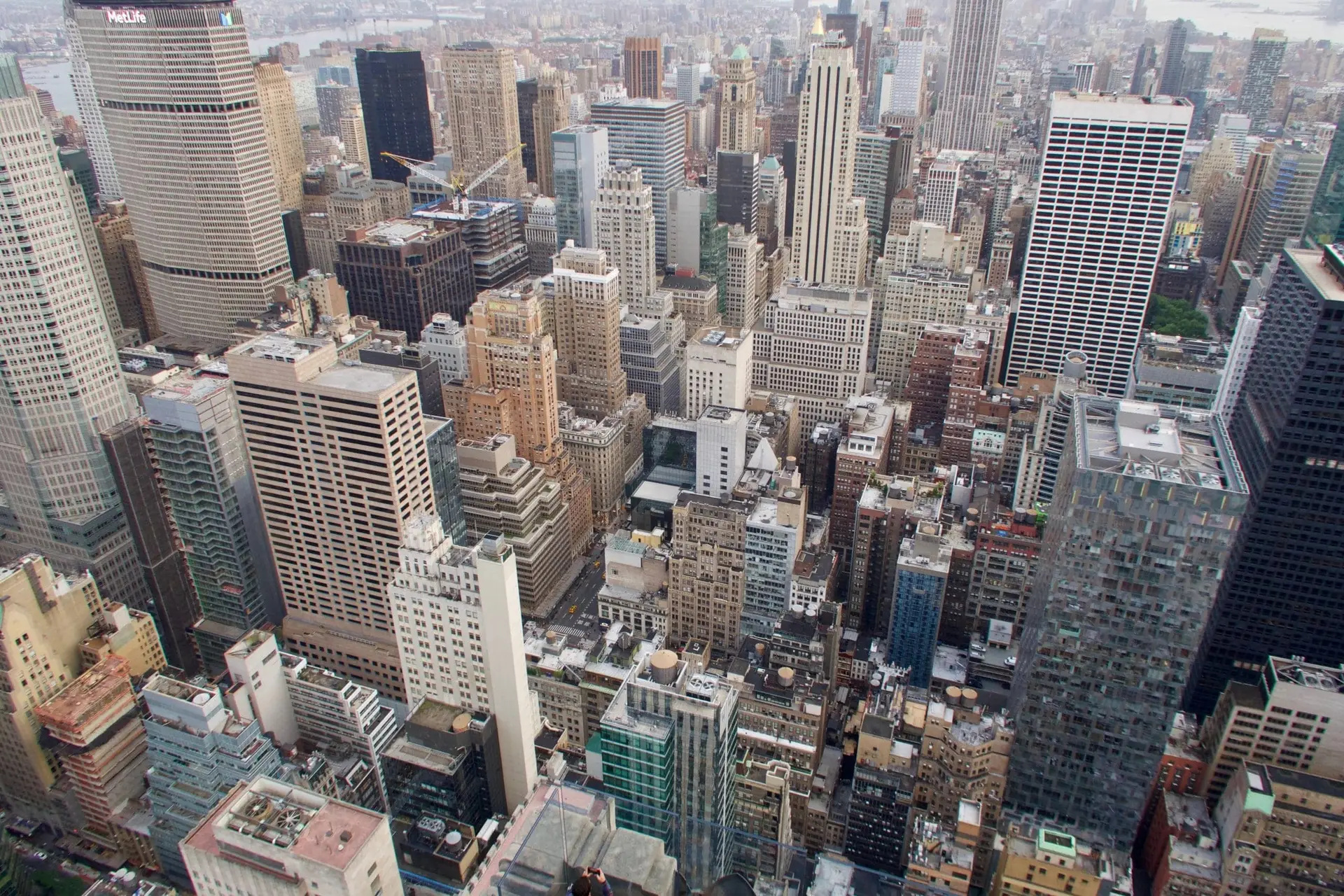 Overhead city view